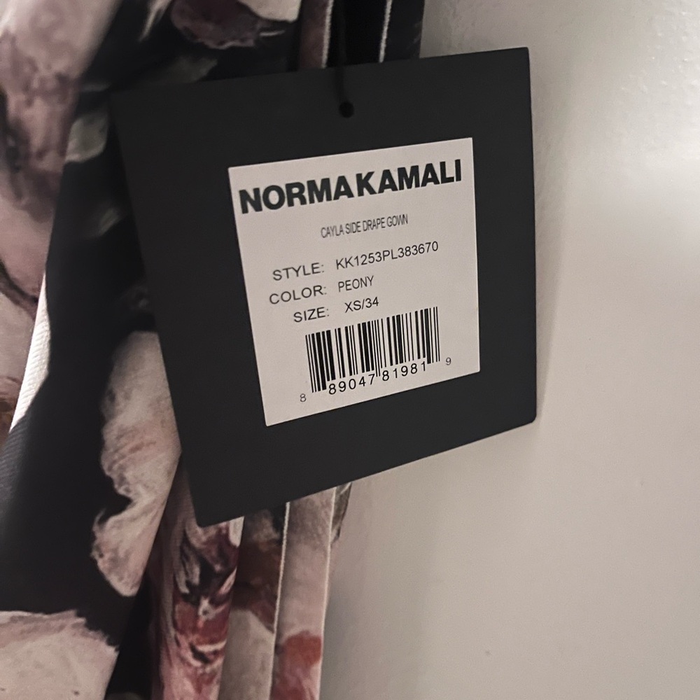 NWT - Norma Kamali Cayla Side Drape Gown in Peony XS - Picture 5 of 6